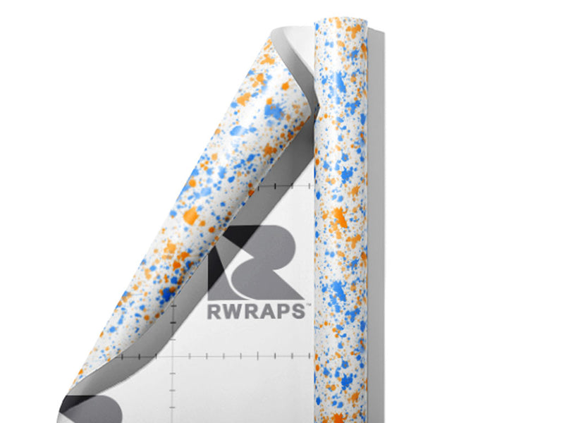 Baby Blues Paint Splatter Wrap Film Sheets~Rwraps Series 914 Baby Blues Paint Splatter Scrolled Sheet~3