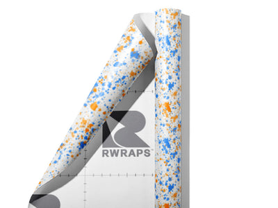 Baby Blues Paint Splatter Wrap Film Sheets~Rwraps Series 914 Baby Blues Paint Splatter Scrolled Sheet~3