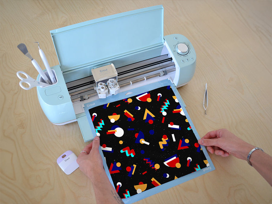 background retro abstract geometric Cricut Compatible Vinyl