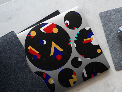 background retro abstract geometric DIY Laptop Stickers