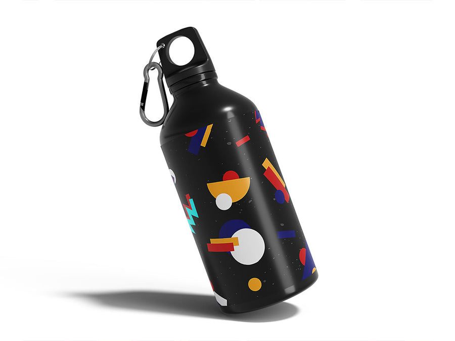 background retro abstract geometric Water Bottle DIY Stickers