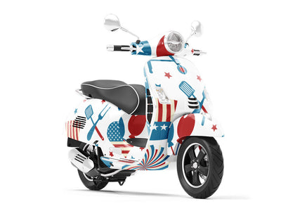 Backyard Barbecue Americana Vespa Scooter Wrap Film