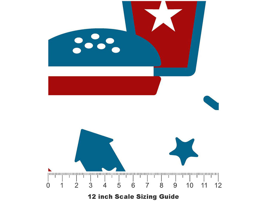 Backyard Barbecue Americana Vinyl Film Pattern Size 12 inch Scale~Rwraps Backyard Barbecue Americana Sizing Chart~3