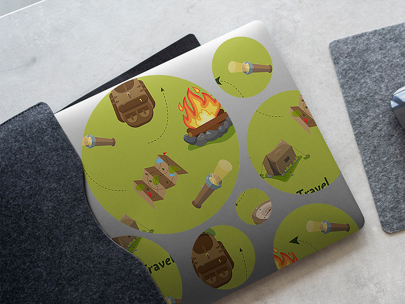 backyard explorations camping DIY Laptop Stickers