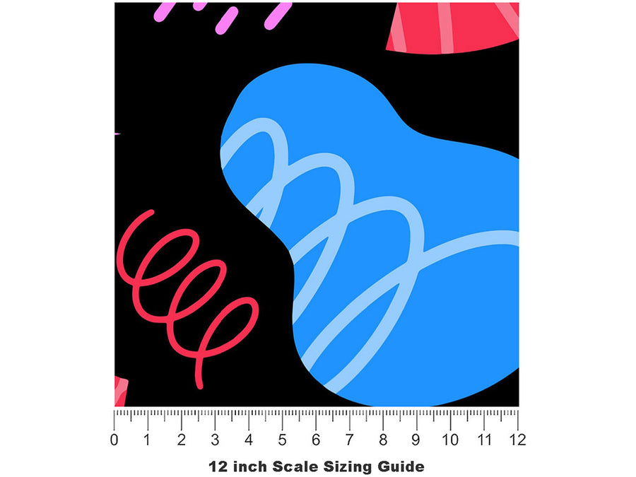 Bad Boy Abstract Vinyl Film Pattern Size 12 inch Scale~Rwraps Bad Boy Abstract Sizing Chart~2
