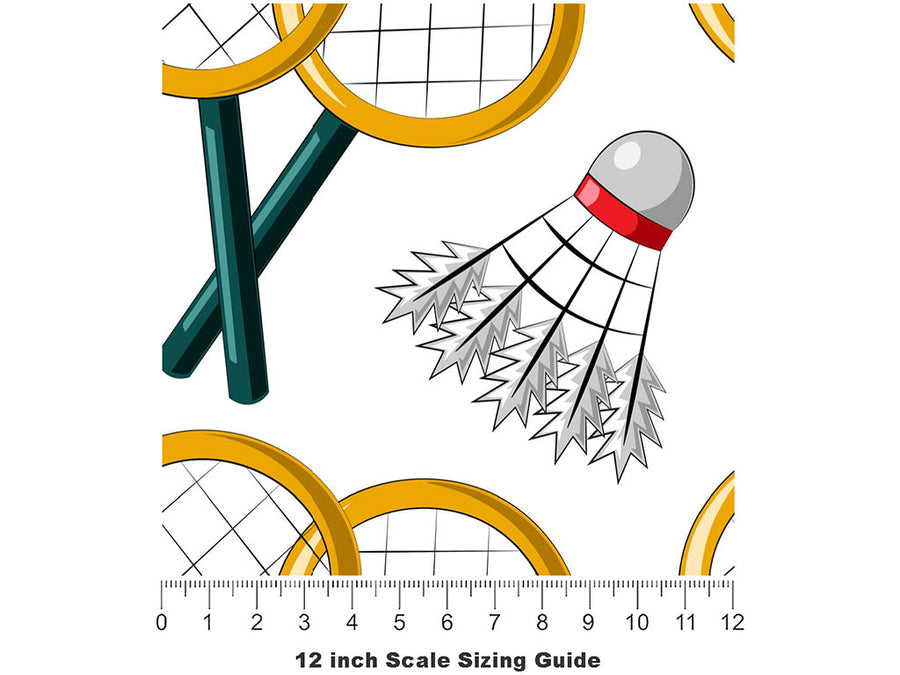 Badminton Practice Sport Vinyl Film Pattern Size 12 inch Scale~Rwraps Badminton Practice Sport Sizing Chart~2
