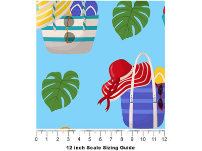 Bags Packed Summertime Vinyl Film Pattern Size 12 inch Scale~Rwraps Bags Packed Summertime Sizing Chart~2