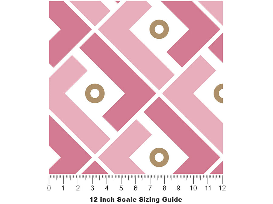 Baker Miller Bars Mosaic Vinyl Film Pattern Size 12 inch Scale~Rwraps Baker Miller Bars Mosaic Sizing Chart~2