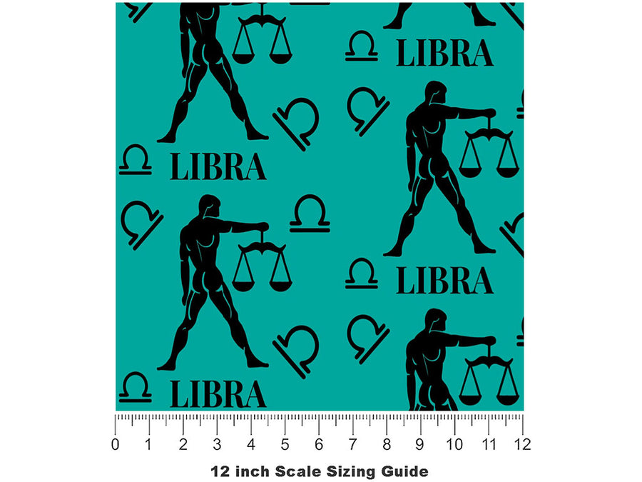 Balanced Justice Astrology Vinyl Film Pattern Size 12 inch Scale~Rwraps Balanced Justice Astrology Sizing Chart~2
