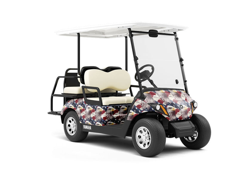 Bald Eagle Americana Wrapped Golf Cart
