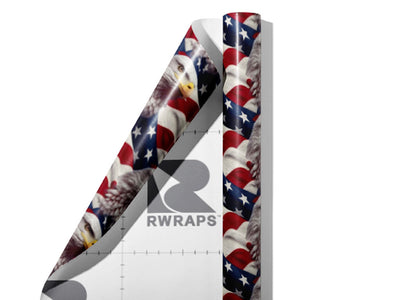 Bald Eagle Americana Wrap Film Sheets~Rwraps Series 914 Bald Eagle Americana Scrolled Sheet~4