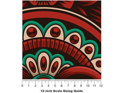 Bali Mask Asian Vinyl Film Pattern Size 12 inch Scale~Rwraps Bali Mask Asian Sizing Chart~2