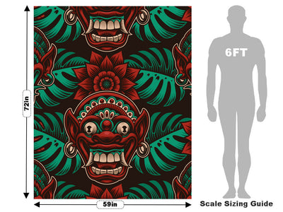 Bali Mask Asian Vehicle Wrap Scale~Rwraps Series 914 Bali Mask Asian Measurements~1