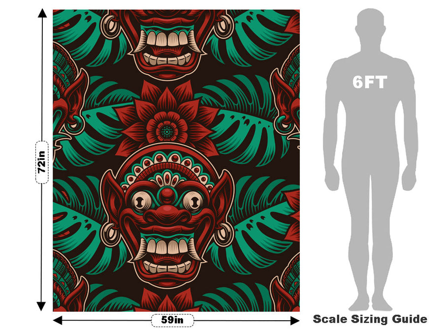 Bali Mask Asian Vehicle Wrap Scale~Rwraps Series 914 Bali Mask Asian Measurements~1