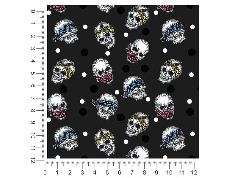 bandana three monkeys skull and bones 1ft x 1ft Craft Sheets