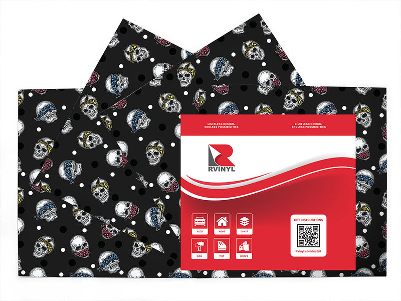 bandana three monkeys skull and bones Craft Vinyl Sheet Pack