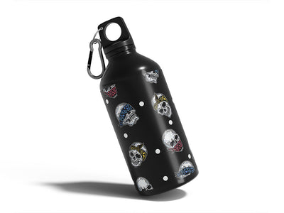 bandana three monkeys skull and bones Water Bottle DIY Stickers