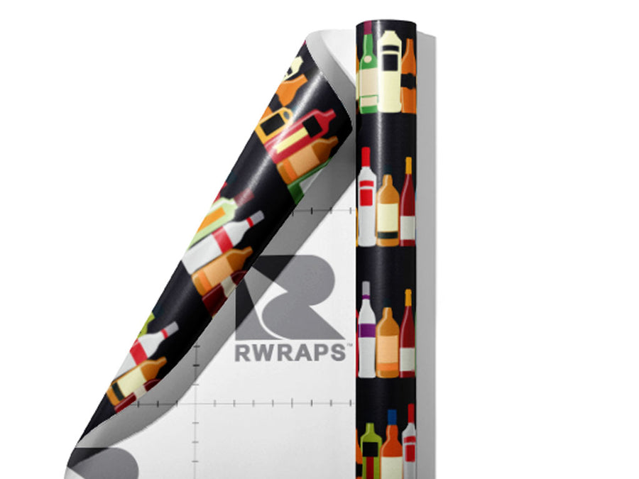 Bar View Alcohol Wrap Film Sheets~Rwraps Series 914 Bar View Alcohol Scrolled Sheet~3