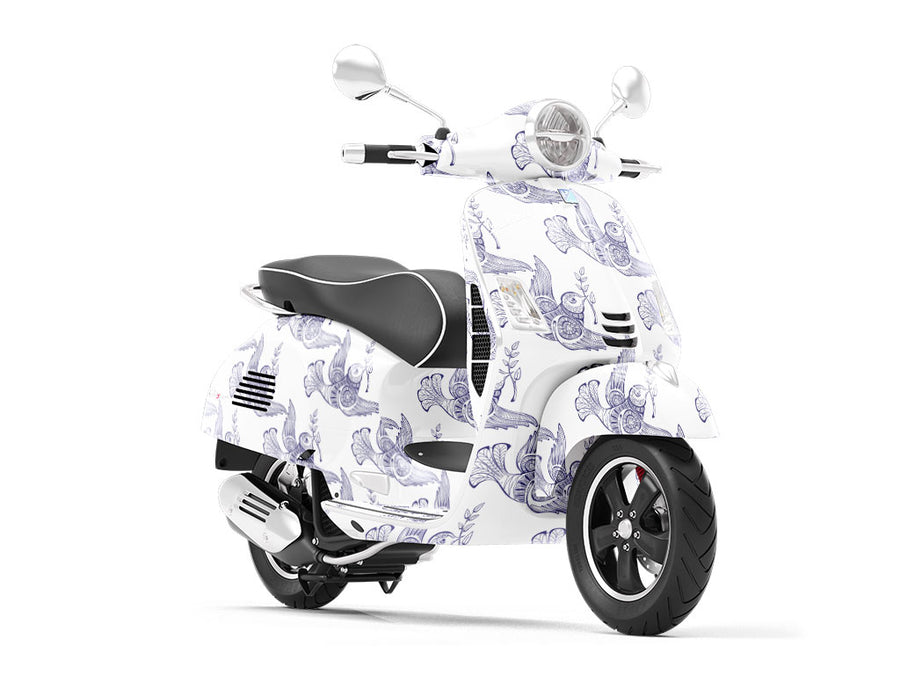 Barbary Tessellations Birds Vespa Scooter Wrap Film