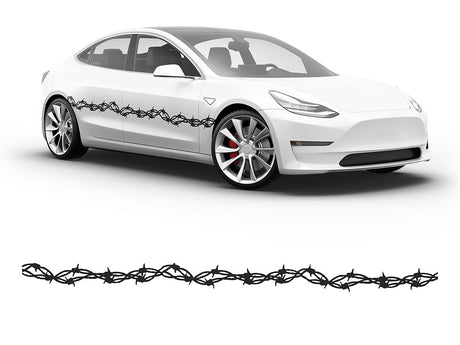 3M Black Barbed Wire Body Graphic~Full Side Auto Decal Kit~0