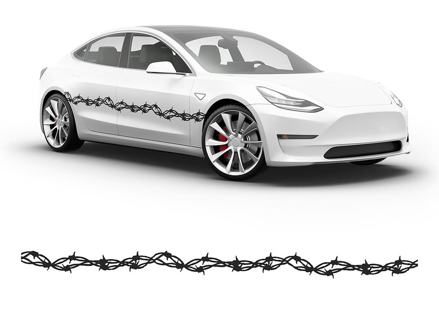 3M Black Barbed Wire Body Graphic~Full Side Auto Decal Kit~0
