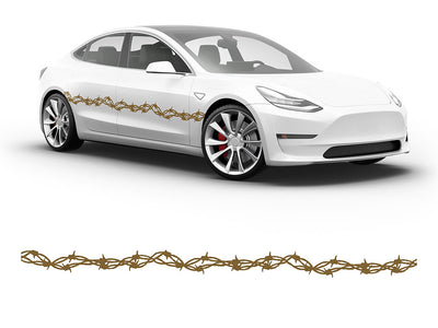 3M Gold Barbed Wire Body Graphic~Full Side Auto Decal Kit~0