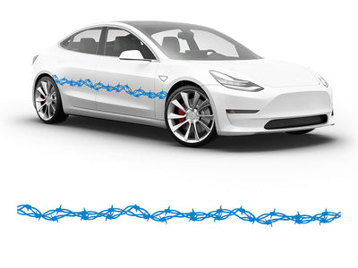 3M Light Blue Barbed Wire Body Graphic~Full Side Auto Decal Kit~0
