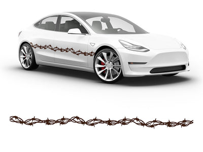 3M Brown Barbed Wire Body Graphic~Full Side Auto Decal Kit~0