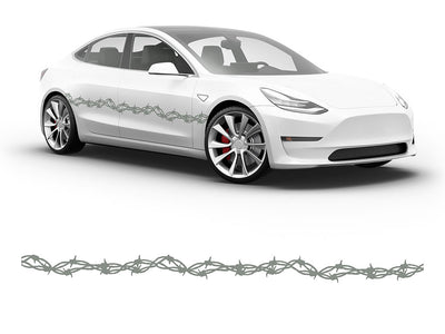 3M Light Gray Barbed Wire Body Graphic~Full Side Auto Decal Kit~0