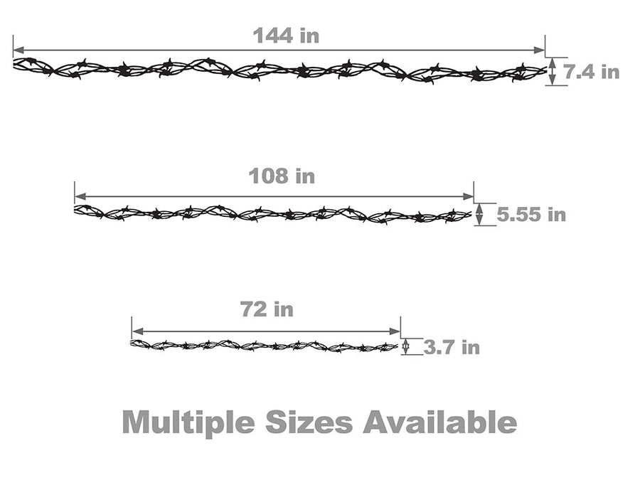 Barbed Wire Vehicle Body Graphic Size Chart