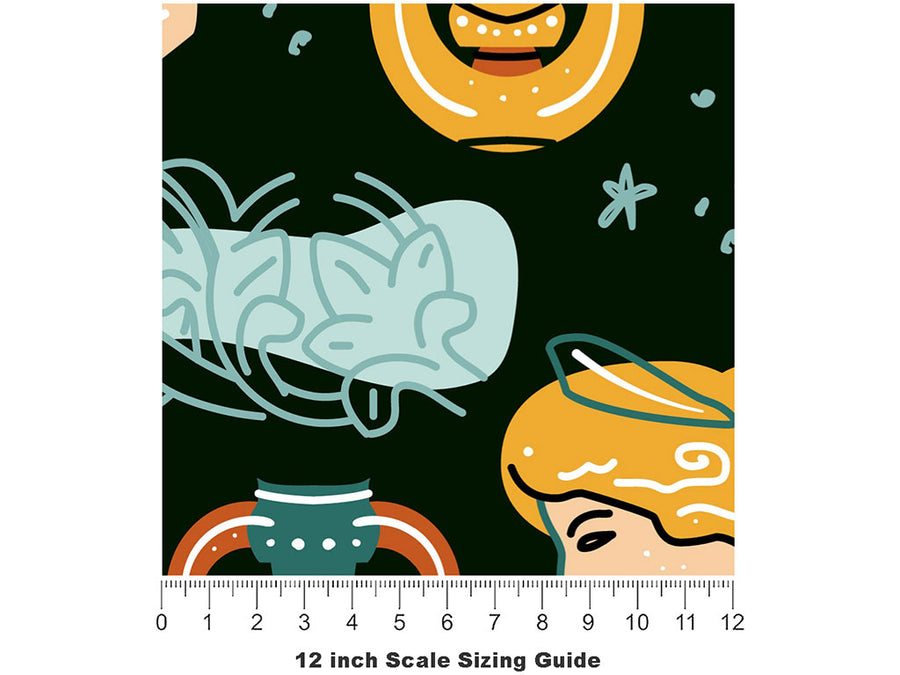 Barefaced Lyre Greco Roman Vinyl Film Pattern Size 12 inch Scale~Rwraps Barefaced Lyre Greco Roman Sizing Chart~2