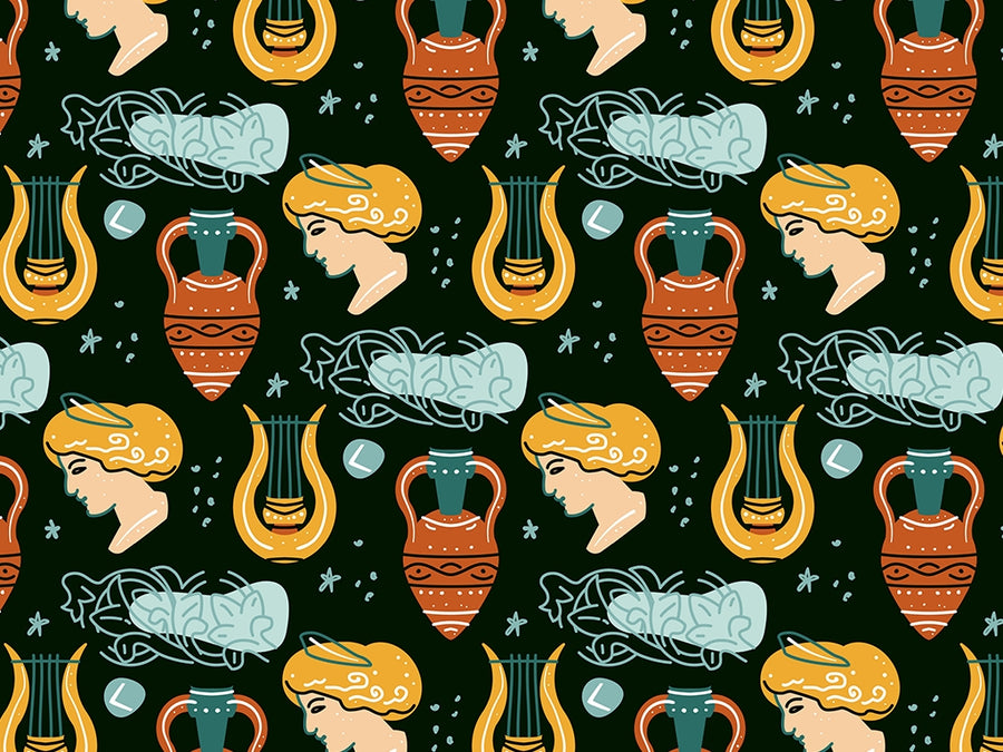 Barefaced Lyre Greco Roman Vinyl Wrap Pattern~Rwraps Series 914 Digitally Printed Vinyl Wrap~0