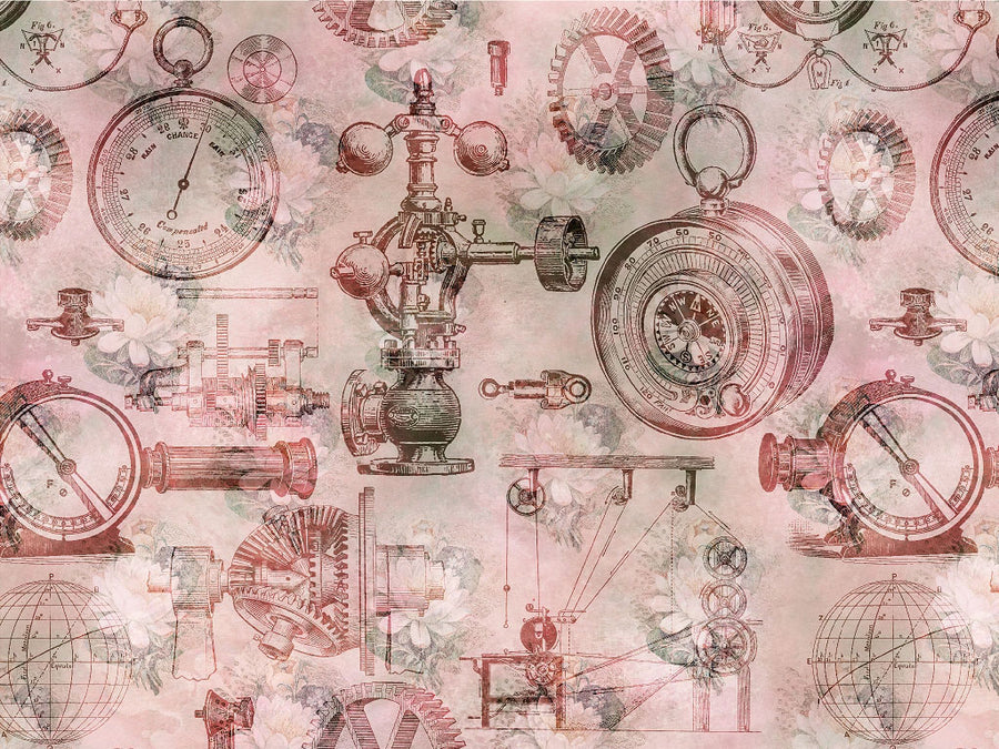 Barometric Romance Steampunk Vinyl Wrap Pattern~Rwraps Series 914 Digitally Printed Vinyl Wrap~0