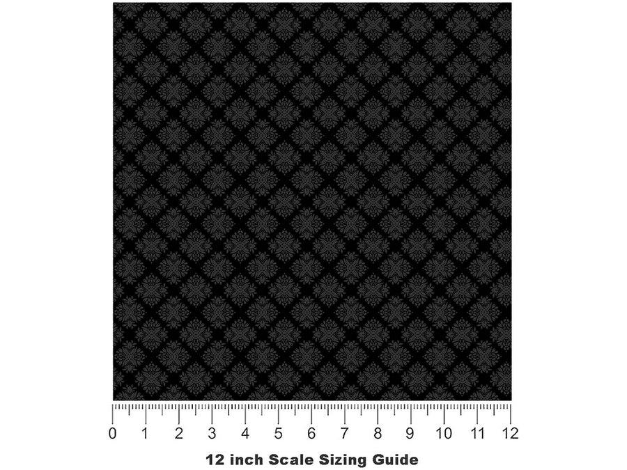 Baroque Florets Gothic Vinyl Film Pattern Size 12 inch Scale~Rwraps Baroque Florets Gothic Sizing Chart~2