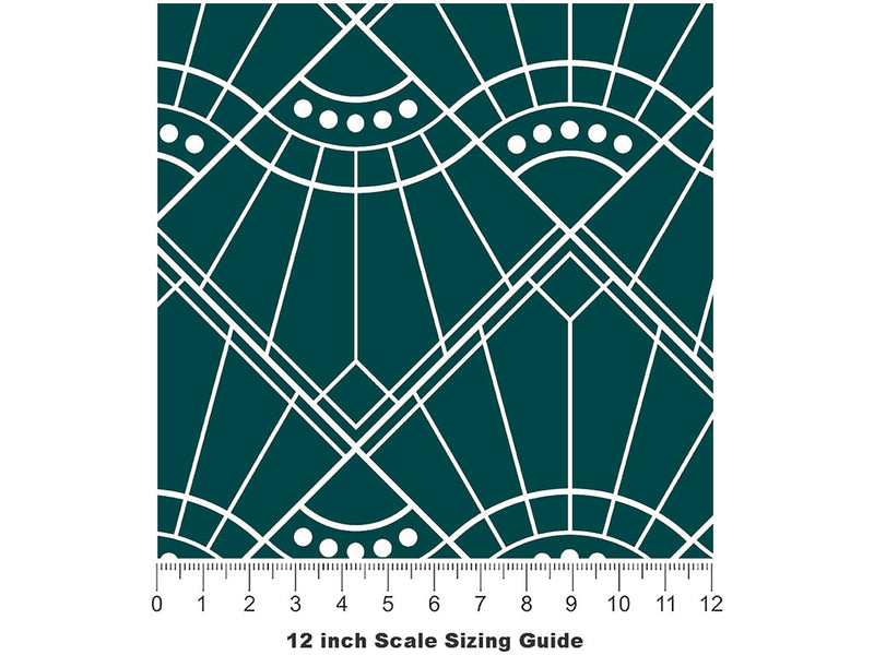 Baseball Diamond Art Deco Vinyl Film Pattern Size 12 inch Scale~Rwraps Baseball Diamond Art Deco Sizing Chart~2