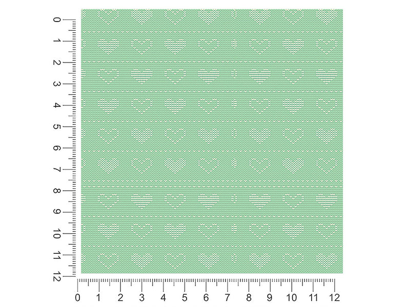 bashful teal heart 1ft x 1ft Craft Sheets