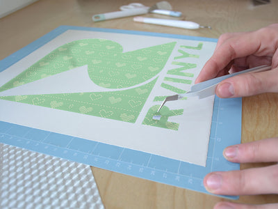 bashful teal heart Easy Weed Craft Vinyl