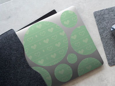 bashful teal heart DIY Laptop Stickers