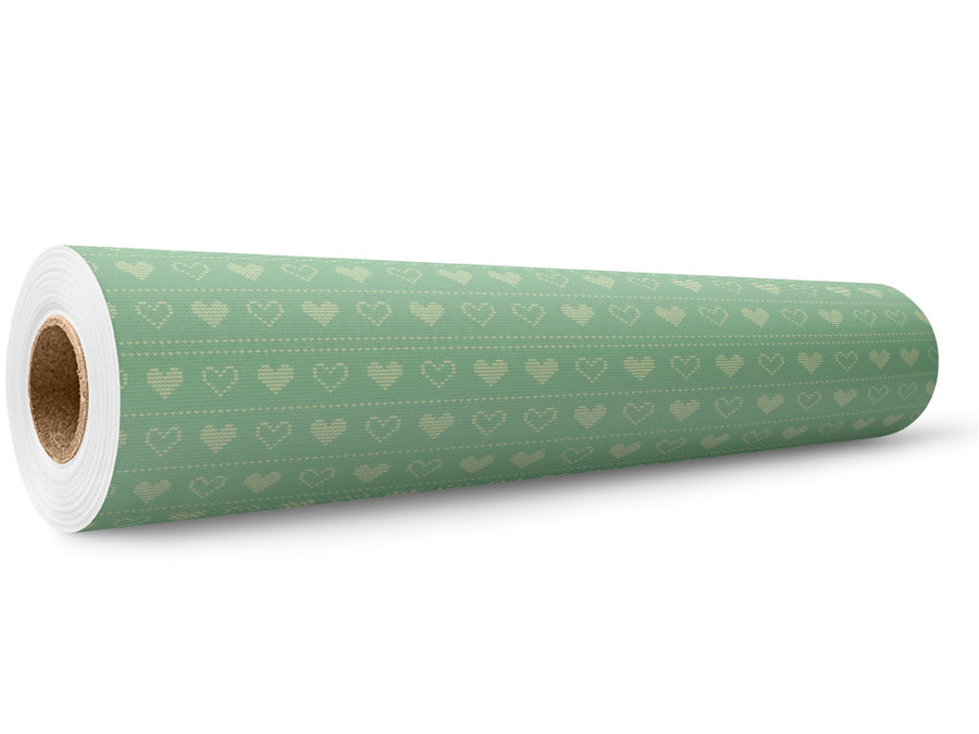 Bashful Teal Heart Wrap Film Wholesale Roll~Rwraps Series 914 Digitally Printed Vinyl Roll~5