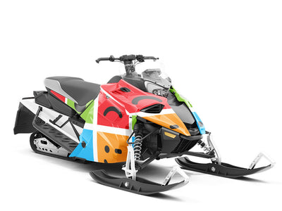 Basic Emoticon Emoji Custom Wrapped Snowmobile