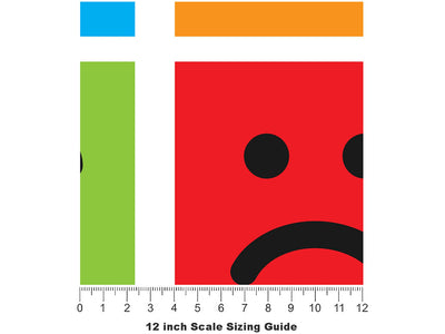 Basic Emoticon Emoji Vinyl Film Pattern Size 12 inch Scale~Rwraps Basic Emoticon Emoji Sizing Chart~2