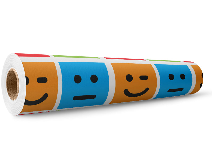 Basic Emoticon Emoji Wrap Film Wholesale Roll~Rwraps Series 914 Digitally Printed Vinyl Roll~5