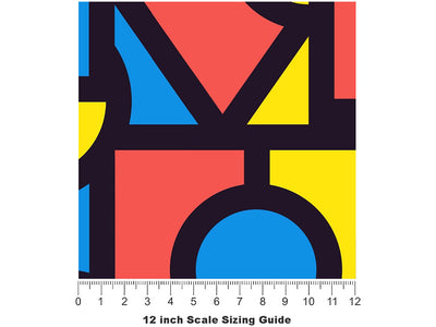 Basic Geometry Abstract Vinyl Film Pattern Size 12 inch Scale~Rwraps Basic Geometry Abstract Sizing Chart~2