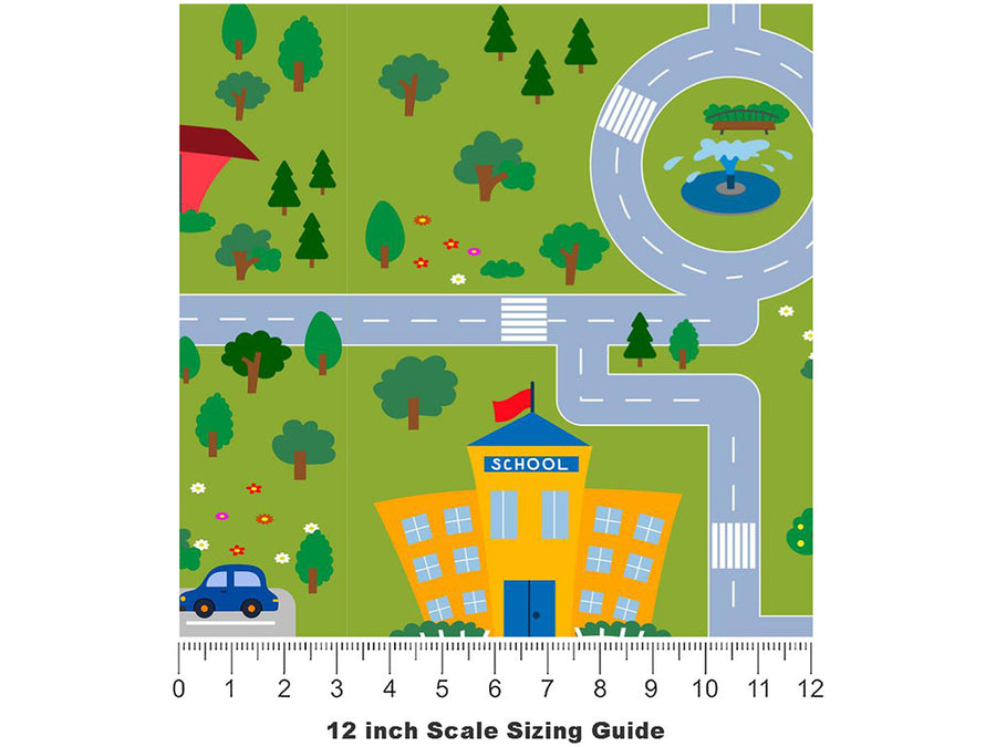 Basic Necessities Cityscape Vinyl Film Pattern Size 12 inch Scale~Rwraps Basic Necessities Cityscape Sizing Chart~3