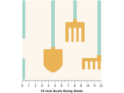 Basic Tools Gardening Vinyl Film Pattern Size 12 inch Scale~Rwraps Basic Tools Gardening Sizing Chart~2