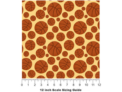Basketball Practice Sport Vinyl Film Pattern Size 12 inch Scale~Rwraps Basketball Practice Sport Sizing Chart~2