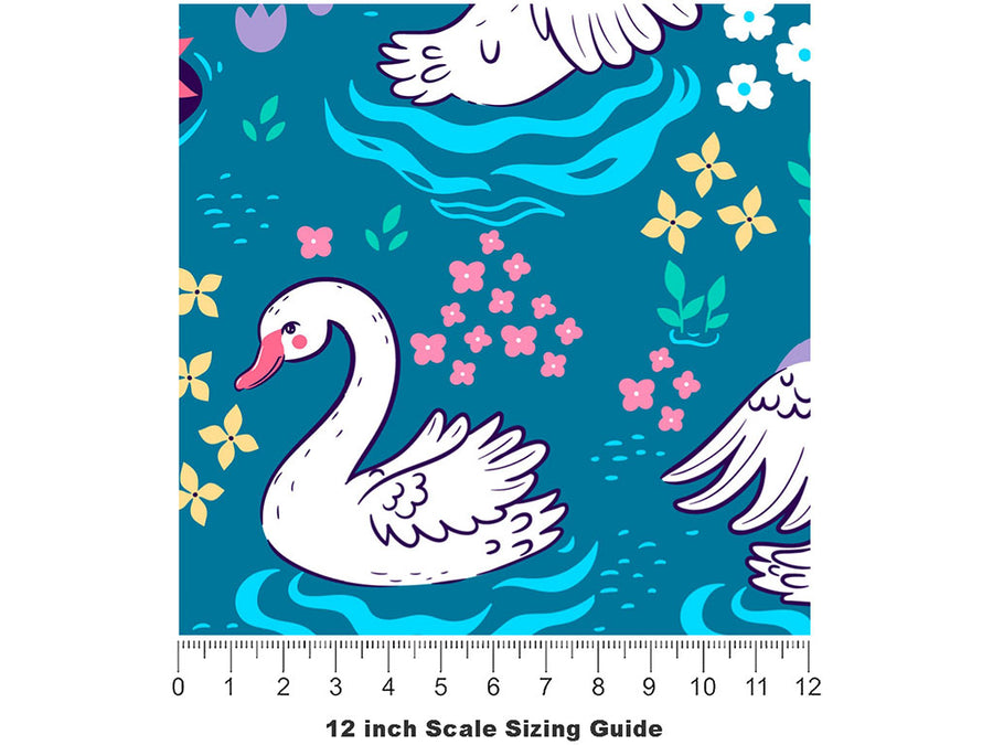 Bath Time Birds Vinyl Film Pattern Size 12 inch Scale~Rwraps Bath Time Birds Sizing Chart~2