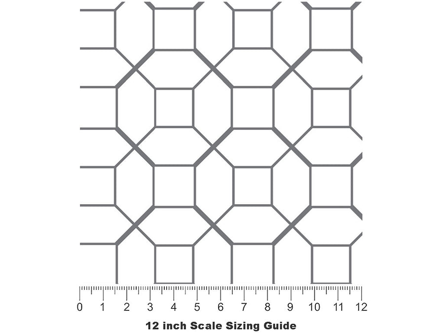 Bathroom Flooring Mosaic Vinyl Film Pattern Size 12 inch Scale~Rwraps Bathroom Flooring Mosaic Sizing Chart~2
