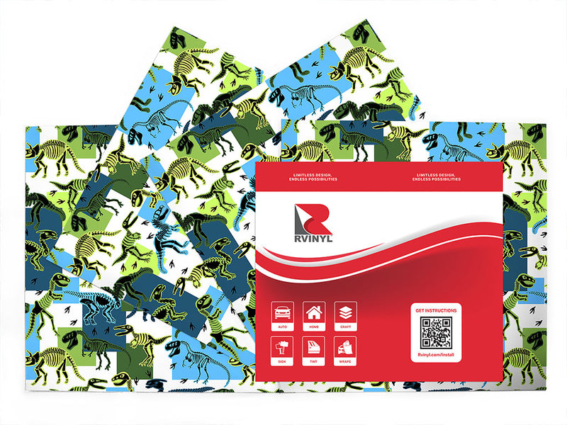 battered blues dinosaur Craft Vinyl Sheet Pack