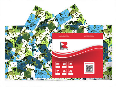 battered blues dinosaur Craft Vinyl Sheet Pack